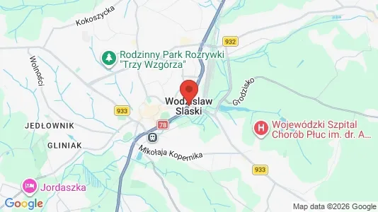 Apartments for rent i Wodzisławski - kort over placeringen