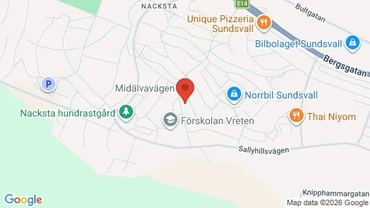 Apartments for rent i Sundsvall - kort over placeringen
