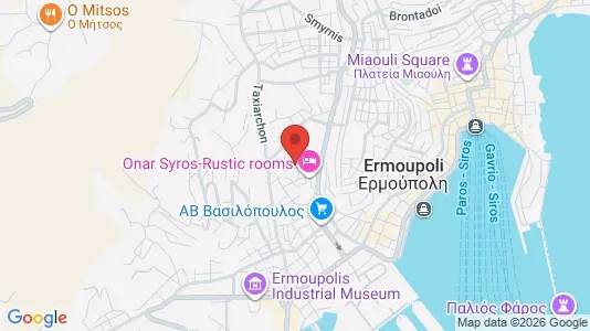 Apartments for rent i Syros-Ermoupoli - kort over placeringen