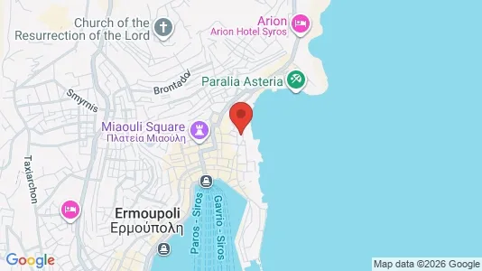 Apartments for rent i Syros-Ermoupoli - kort over placeringen