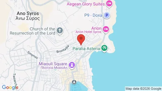 Apartments for rent i Syros-Ermoupoli - kort over placeringen