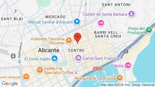 Rooms for rent i Alicante/Alacant - kort over placeringen