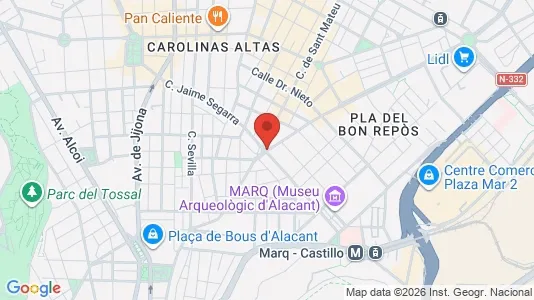 Rooms for rent i Alicante/Alacant - kort over placeringen