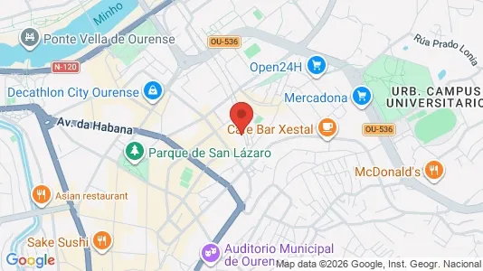 Rooms for rent i Ourense - kort over placeringen