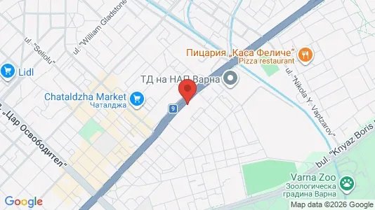 Apartments for rent i Varna Primorski - kort over placeringen