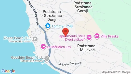 Apartments for rent i Podstrana - kort over placeringen