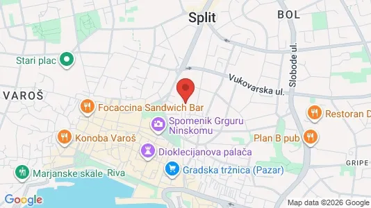 Apartments for rent i Split - kort over placeringen