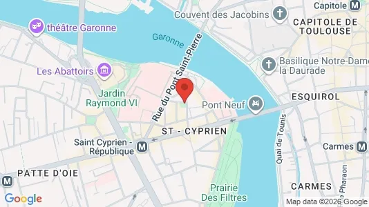 Apartments for rent i Toulouse - kort over placeringen