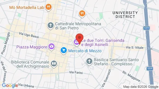 Apartments for rent i Bologna - kort over placeringen