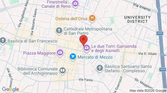 Apartments for rent i Bologna - kort over placeringen