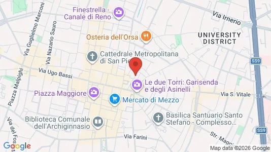 Apartments for rent i Bologna - kort over placeringen