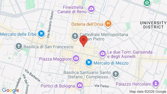 Apartments for rent i Bologna - kort over placeringen