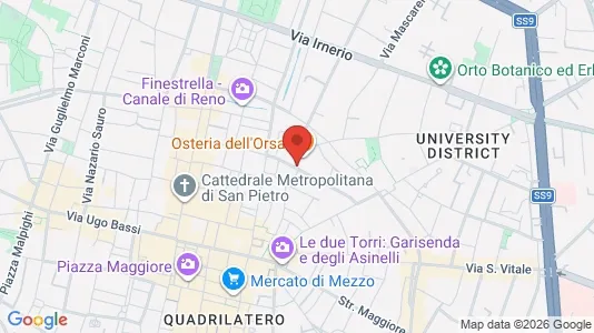 Apartments for rent i Bologna - kort over placeringen