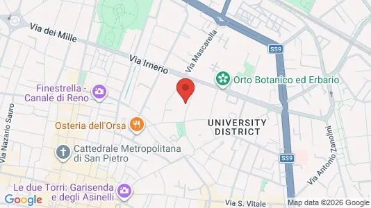 Apartments for rent i Bologna - kort over placeringen