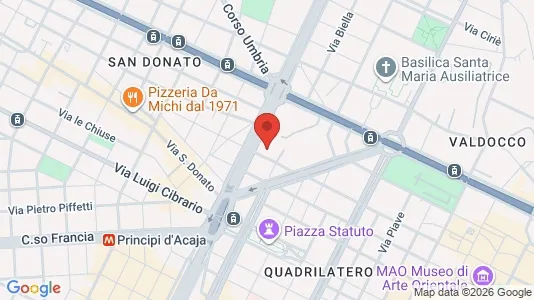Apartments for rent i Turin - kort over placeringen