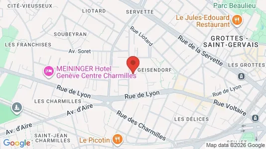 Apartments for rent i Geneva Cité - kort over placeringen