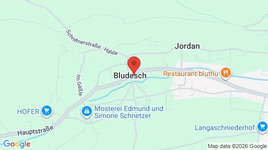 Apartments for rent i Bludesch - kort over placeringen