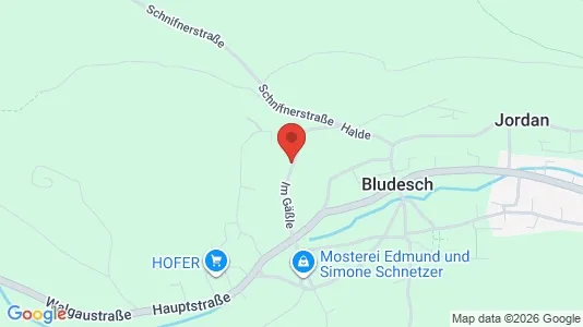 Apartments for rent i Bludesch - kort over placeringen