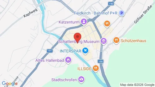 Apartments for rent i Feldkirch - kort over placeringen
