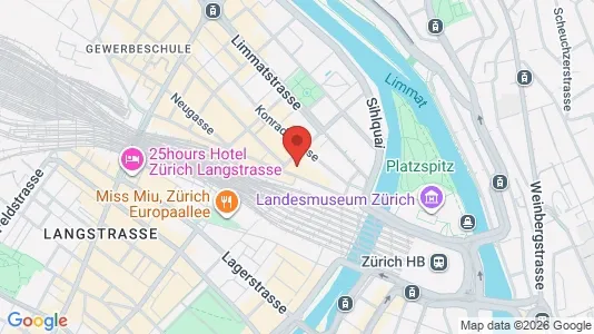 Apartments for rent i Zürich Distrikt 5 - Industriequartier - kort over placeringen