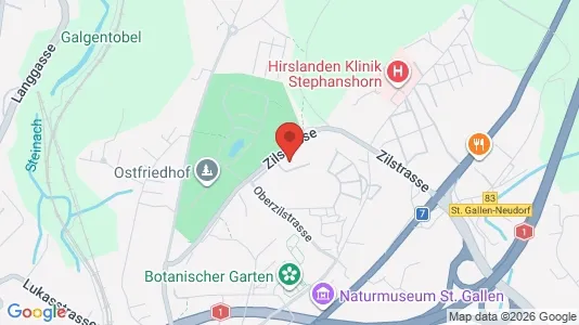 Apartments for rent i Sankt Gallen - kort over placeringen