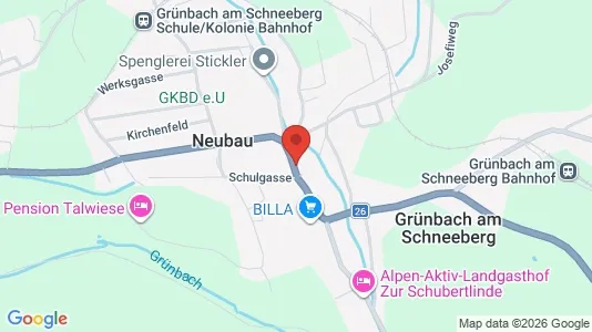 Apartments for rent i Grünbach am Schneeberg - kort over placeringen