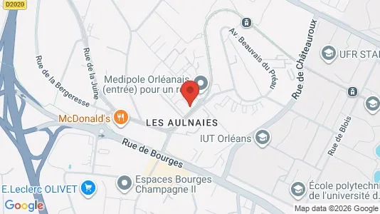 Apartments for rent i Orléans - kort over placeringen
