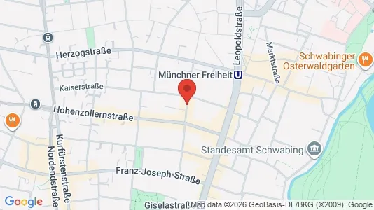 Apartments for rent i Munich Schwabing-Freimann - kort over placeringen