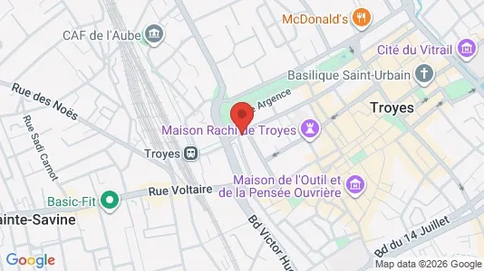 Apartments for rent i Troyes - kort over placeringen