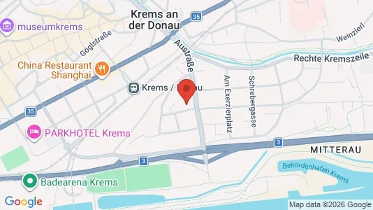 Apartments for rent i Krems an der Donau - kort over placeringen