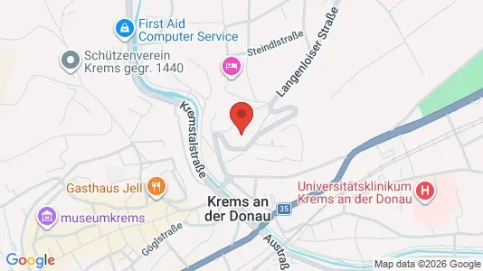 Apartments for rent i Krems an der Donau - kort over placeringen