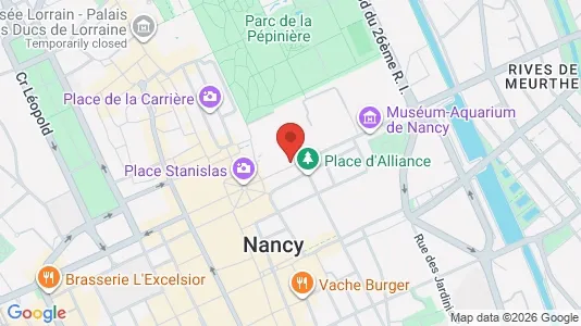 Apartments for rent i Nancy - kort over placeringen