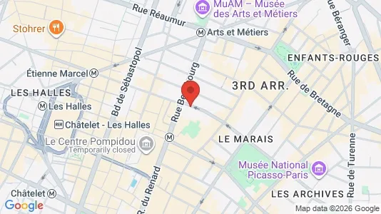 Apartments for rent i Paris 3ème arrondissement - Marais - kort over placeringen