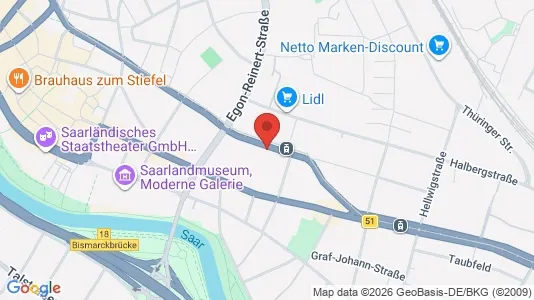 Apartments for rent i Saarbrücken - kort over placeringen