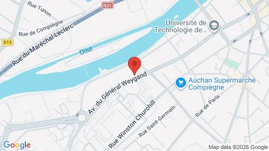 Apartments for rent i Compiègne - kort over placeringen