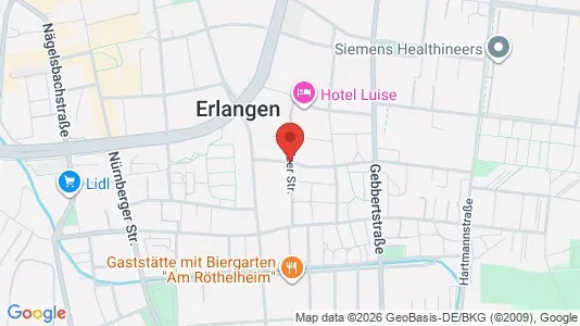 Apartments for rent i Erlangen - kort over placeringen