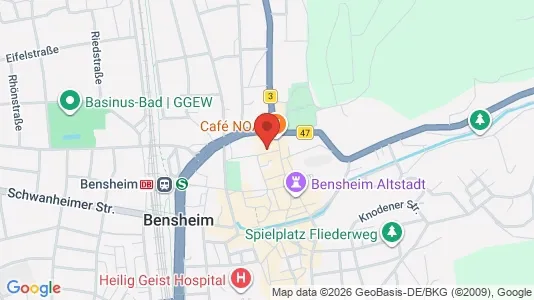 Apartments for rent i Bergstraße - kort over placeringen