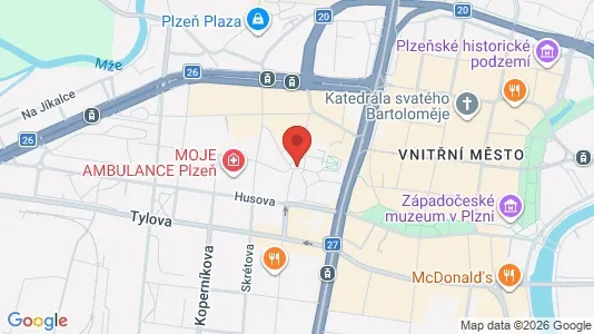 Apartments for rent i Plzeň-město - kort over placeringen