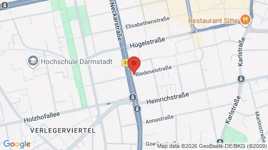 Apartments for rent i Darmstadt - kort over placeringen