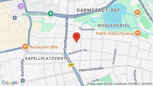 Apartments for rent i Darmstadt - kort over placeringen