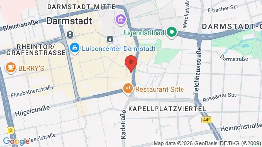 Apartments for rent i Darmstadt - kort over placeringen