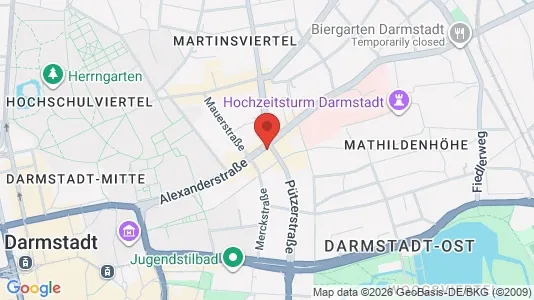 Apartments for rent i Darmstadt - kort over placeringen