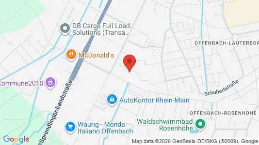 Apartments for rent i Offenbach am Main - kort over placeringen