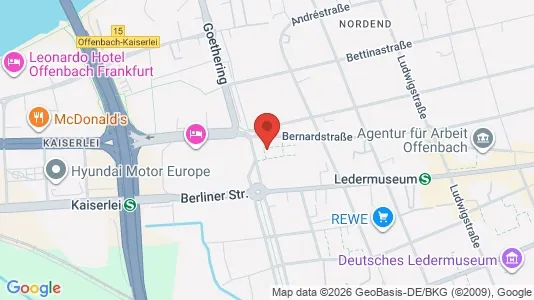 Apartments for rent i Offenbach am Main - kort over placeringen