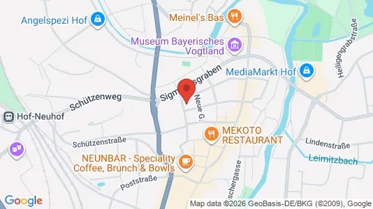 Apartments for rent i Hof - kort over placeringen