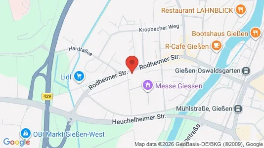 Apartments for rent i Gießen - kort over placeringen