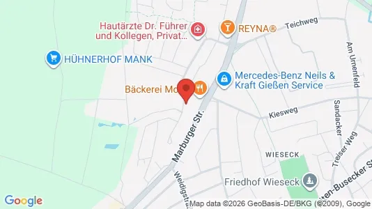 Apartments for rent i Gießen - kort over placeringen