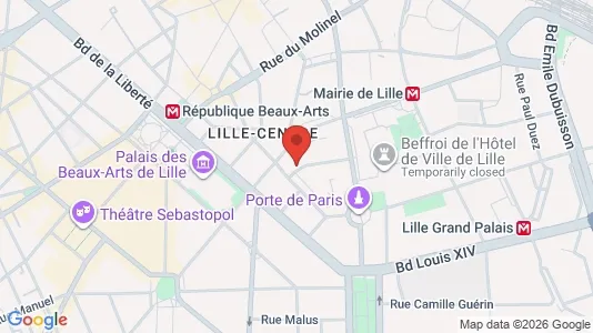 Apartments for rent i Lille - kort over placeringen