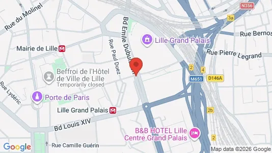 Apartments for rent i Lille - kort over placeringen