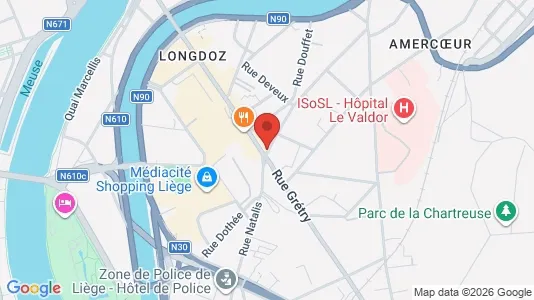 Apartments for rent i Luik - kort over placeringen